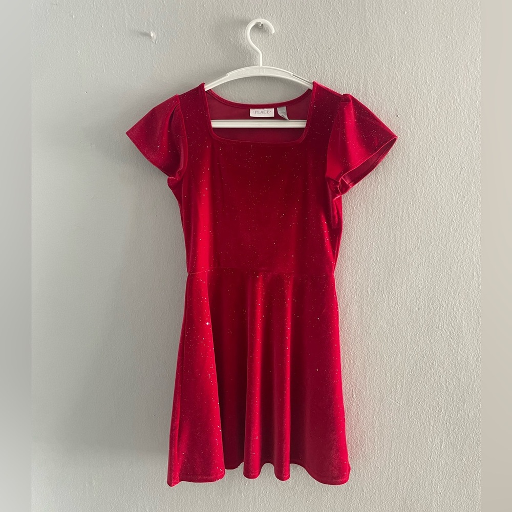 The Children's Place Sparkle Dress; Size 10/12; Color;  Red